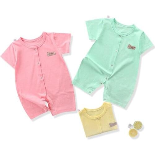 2021 Summer Tide Newborn Costume Baby Boys And Girls Onesie Pure Cotton Short Sleeve Small Girl Cute Jumpsuit Baby Romper