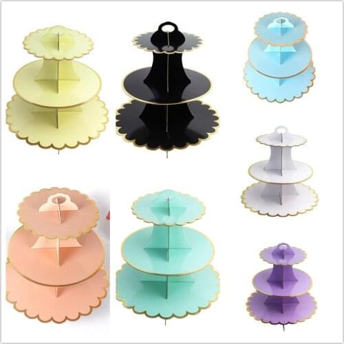 3 Tier Cardboard Cake Stand Non-stick Mousse Paper Base Cardboard Cake Tray Pad Wedding Birthday Party Baking Cake Tools