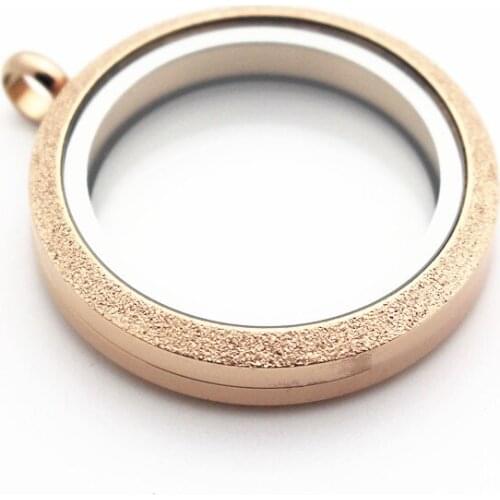 5pcs/lot Sparkle 316L Stainless Steel 25mm 30mm Twist Floating Locket Rose Gold Living Glass Locket Pendant Necklace Jewelry