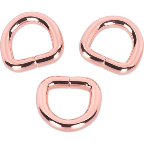 1/2 inch Rose Gold D ring, Metal D ring For DIY Purse,Handbag Hardware -5pcs