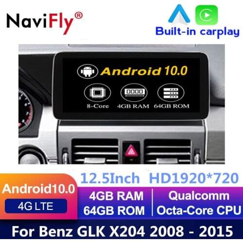 IPS Android 10.0 8Core 4+64G Car dvd radio audio multimedia Player GPS Navigation For Mercedes Benz GLK Class X204 2008 - 2015