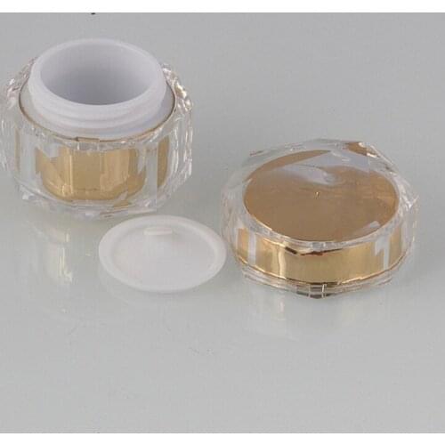 50pcs 5/10g Refillable Acrylic Face Cream Jar Cosmetic Cream Containers Makeup Eyeshadow Jars Empty Bottles