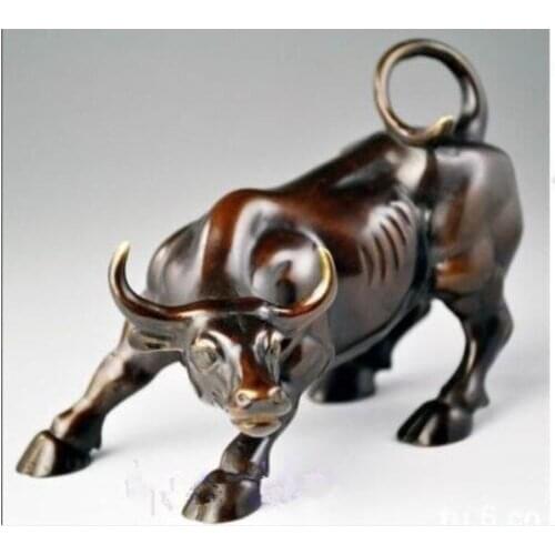 Big Wall Street Bronze Fierce Bull OX Statue 13 cm * / 5.12 inches