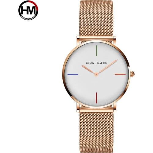 Simple Style Fashion Design Womens Wristwatch Top Brand Japanese Movement Mesh belt Waterproof Quartz Ladies Watch Montre Femme