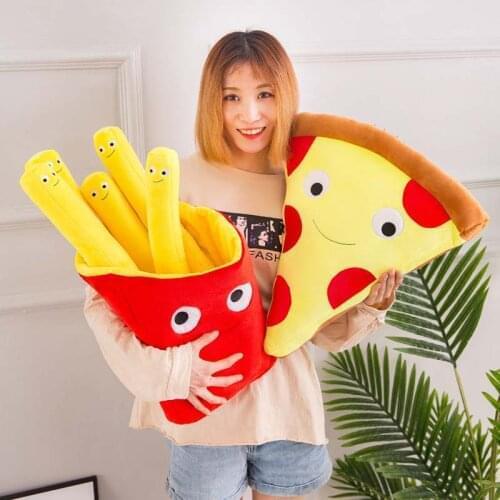 Baby Pillow French Fries Pillow Pizza Plush Toys Kids Dolls Birthday Gift Present Children Toy Soft Cushion Pillow Boy Girl Gift