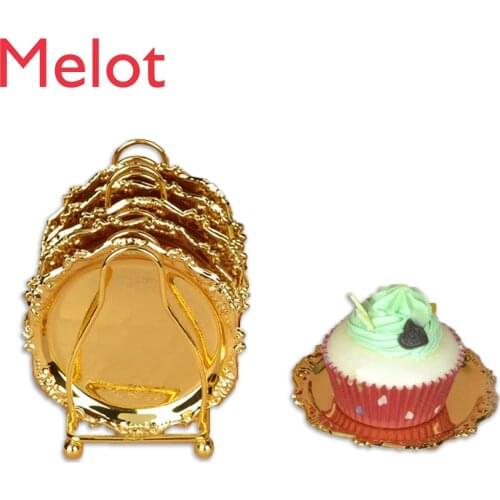 European Fashion Coaster Alloy Domestic Ornaments 6 Sets Coffee Set Teacup Mat Zinc Alloy