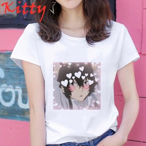Bungo Stray Dogs T shirt White Graphic T Shirts Summer Osamu Dazai Nakajima Atsushi Short Sleeve Women Harajuku Anime T Shirt