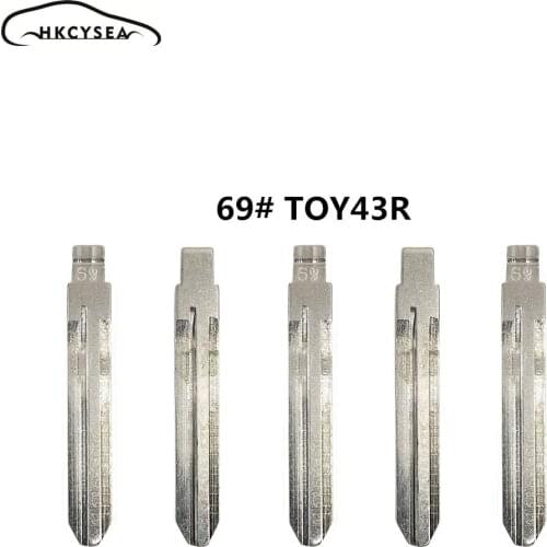 HKCYSEA Engraved Line Blank Scale Uncut KD Key Blade 69# TOY43R for Subaru XV/Great Wall/old Toyota for Lishi 2 in 1 Tool