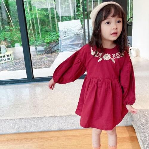 Embroidery Cotton Floral Princess Kids Dresses Teenage Girl Dress Children Clothing Spring Summer Wedding Party Dress High Quali
