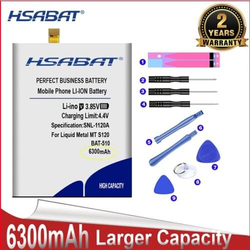 HSABAT 0 Cycle 6300mAh BAT-510 Battery for Acer Liquid Metal MT S120 BAT-510 (1/CP6/65/85) SP516485SF-C Replacement Accumulator