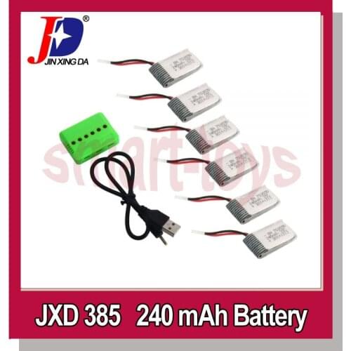 JXD 385 1to6 Charger and 6pcs Battery for JXD JD-385 388 Hubsan X4 H107L H107C H107D wltoys V966 V977 U816A Quadcopter Parts