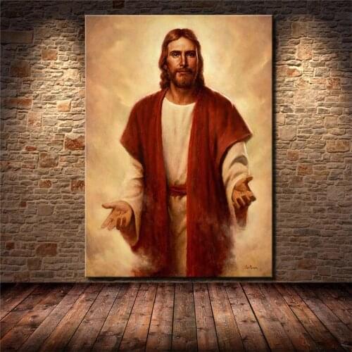 Jesus Christ Lord Savior poster Canvas Oil Painting Christianism Jesus on Jerusalem Poster Living Room Church Wall Art Decor