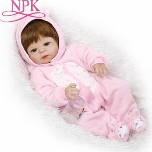 NPK New Arrival Baby Girl Reborn Dolls Kids Toy Full Silicone Vinyl 22''cm Real Life Bebes Reborn Alive Doll Hot toys for girls