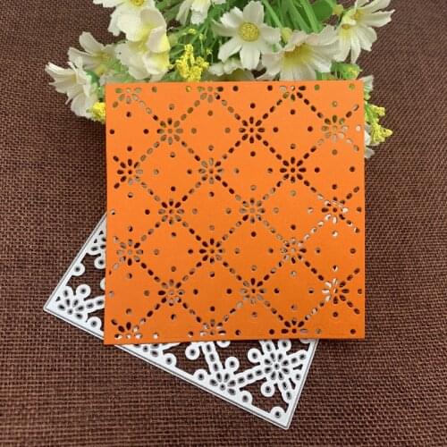 Square background Flower Metal Cutting Dies Stencils For DIY Scrapbooking Decorative Embossing Handcraft Die Cutting Template
