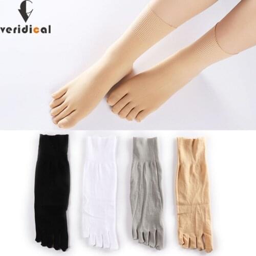 Summer Woman Girl Five Finger Socks Nylon Solid Breathable Soft Elastic Endurable Thin No Heel Silk Socks With Toes Hot Sell