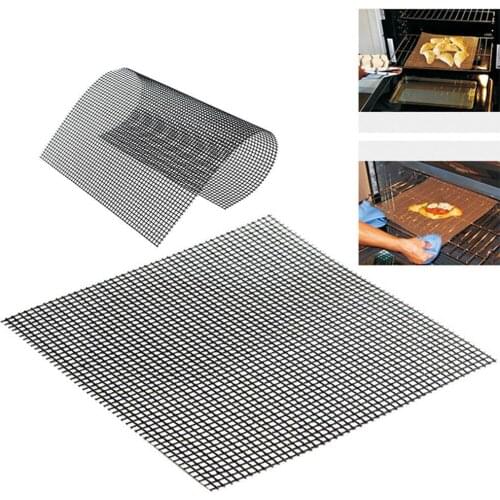 2021 Hot Non-stick Barbecue Mesh Mat Reusable Heat Resistance BBQ Baking Net Pad Kitchen Cooking Smoker BBQ Mat Liner Accessorie