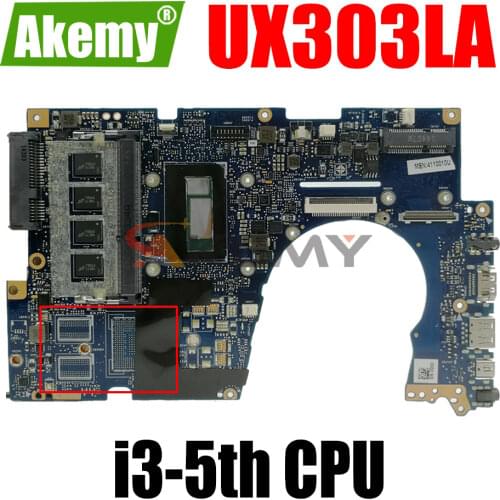 AKEMY UX303LNB LaptopMotherboard For ASUS Zenbook UX303LAB UX303LA UX303LN UX303LB UX303L Original Mainboard 4GB-RAM I3-5005U GM