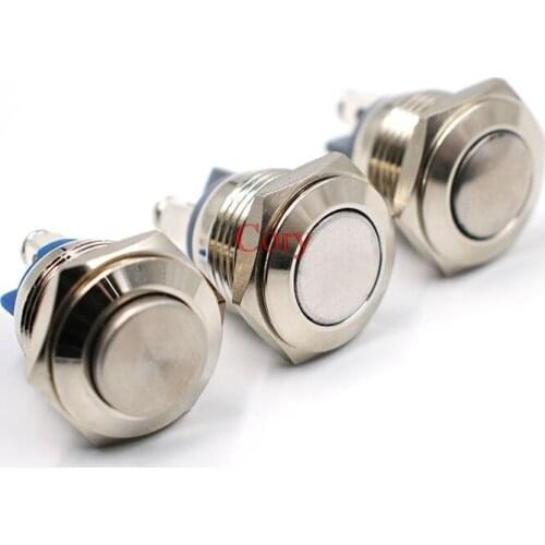 1PC 19mm SS Metal Push Button Switch Start 1NO Horn Reset Momentary Doorbell Horn Screw Feet Car Auto Engine PC Power CZYC