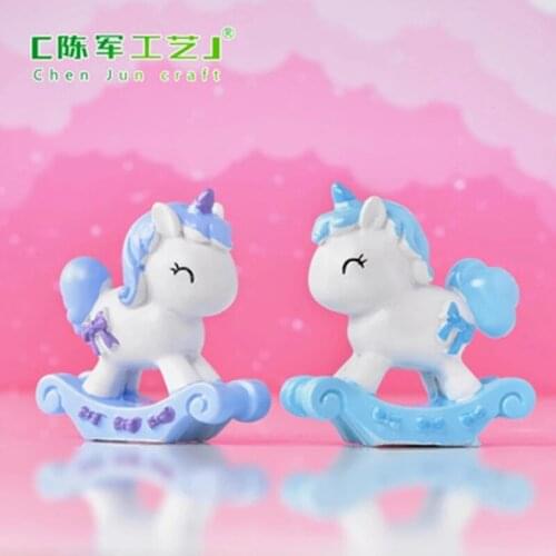 ZOCDOU 1 Piece Cute Creative Unicorn Small Statue Little Figurine Crafts Figure Ornament Miniatures