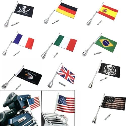Motocycle Rear Side Mount Luggage Rack Vertical Flag Pole Universal For Harley Touring Road King Glide Sportster XL883 XL1200