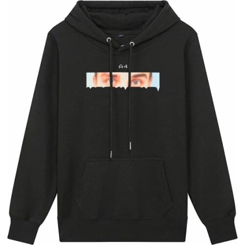 Mens Merch A4 Hoodies Eyes Print Spring Autumn Long Sleeve Hooded Sweatshirts Casual Loose Cotton Pullovers