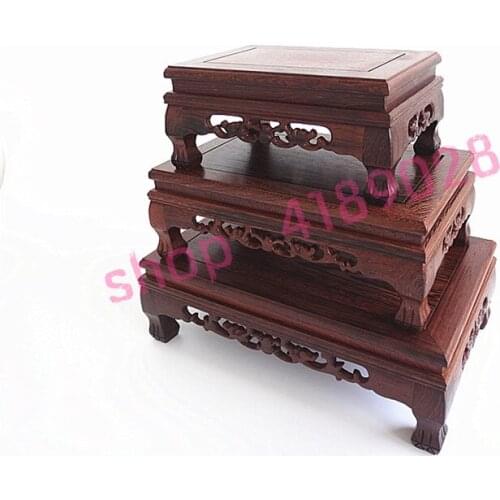Natural chicken wing wood, tiger foot rectangular solid wood base, collection / decoration pendulum rack