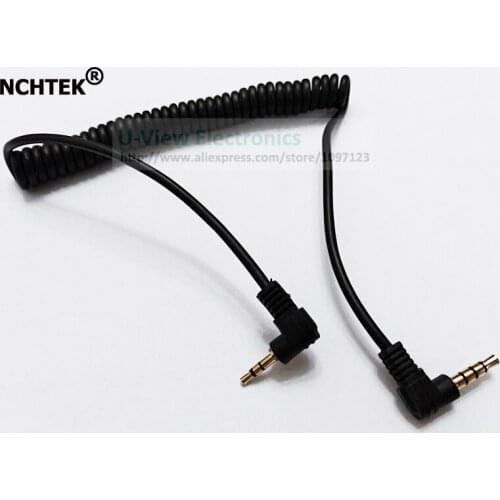 NCHTEK Dual 90 Degree Angled 4 Pole 3.5MM Male to 2.5MM Stereo Male Audio Stretch Spring Aux Extension Cable/Free Shipping/10PCS