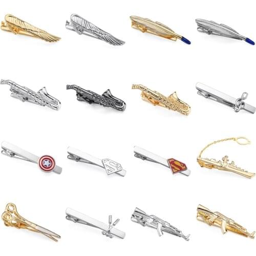 New and high quality Ship beard ship Helmet guitar tie clip fashion style gold silvery and black mens business tie pin