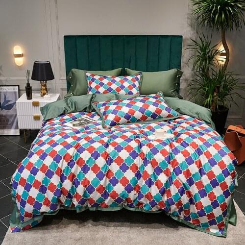 New 4pcs 600TC Egyptian cotton Duvet Cover Sets King Queen Size Bedding Sets Pillowcases plants bed cover Bed Linen