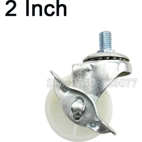 New 2''Durable Nylon Rubber Wheel of Industry Castors Furniture Rolling Universal Wheel With Brake Computer Chair Castor KF870