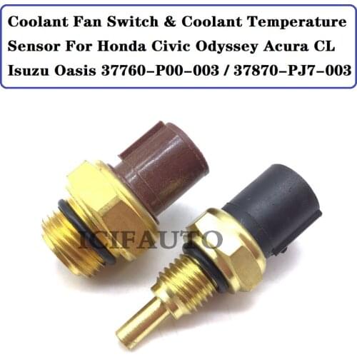 New Coolant Fan Switch & Coolant Temperature Sensor For Honda Civic Odyssey Acura CL Isuzu Oasis 37760-P00-003 / 37870-PJ7-003