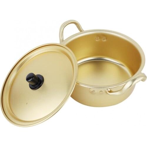 Practical Aluminum Alloy Noodle Cooking Pot Multipurpose Yellow Aluminum Stockpot Instant Creative Soup Pot Korean Noodles Pot