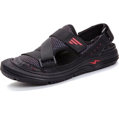 Summer Mens Air Mesh Casual Shoes Outdoor Big Size Comfort Breathable Rubber Non-slip Fashion Leisure Sport Sandals for Male