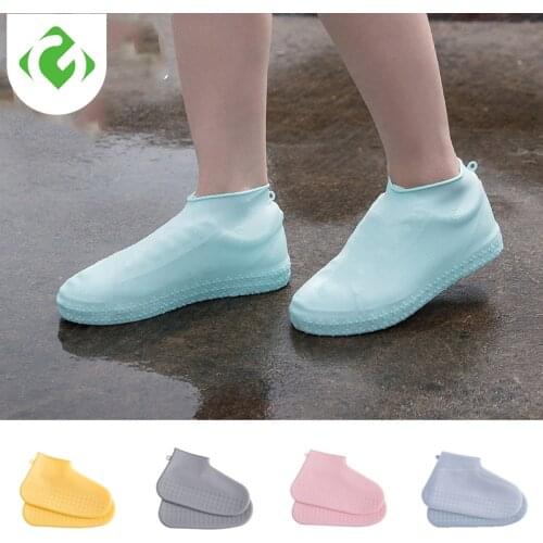 Silicone Shoe Covers Quality Outdoor Non-slip Waterproof Thick Rain Boots Overshoes Protector Shoe Accessories Unisex Reusable