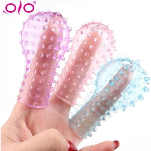 OLO Finger Stimulator Enhance Internal Sensation Scratch Resistant TPE G-Spot Clitoris Finger Massaging Cot Finger Glove Sex Toy