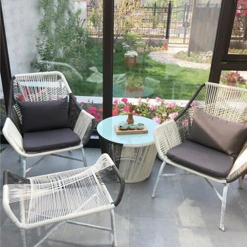 Leisure Nordic rattan chair three-piece villa open-air courtyard balcony single rattan chair