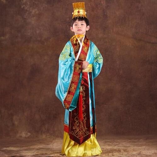 Ancient Chinese Costume Hanfu China Costume Boys Clothing Traditional National Tang Suit Stage Cosplay Costumes Prime Minister