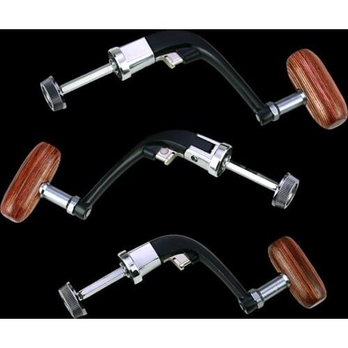 WALK FISH Spinning Reel Handle Full Metal Folding Rocker For 1000-7000 Wheel Wooden Handshake Fishing Reel Fishing Accessories