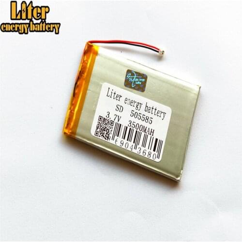 1.25MM 2pin connector 3.7V 3500mah 505585 Rechargeable lipo battery solar li ion polymer lithium battery with PCM