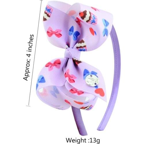 1piece 4" JoJo Clip Print Unicorn Cake Heart Donut Whale Rainbow Grosgrain Ribbon Bows Hairbands Hair Accessories 879