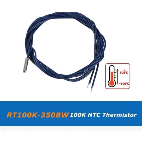 1pc Max Temp 350Degree 1m V6 RT100K-350BW 100K NTC Thermistor Cable For 3D Printer Parts E3D V6 Volcano Heat Block