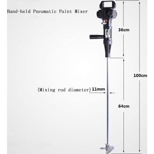 1pc Hand-held Pneumatic Paint Mixer Stainless Steel Mixer Blade Ink Mixer Machine 5 gallons agitator pneumatic mixing