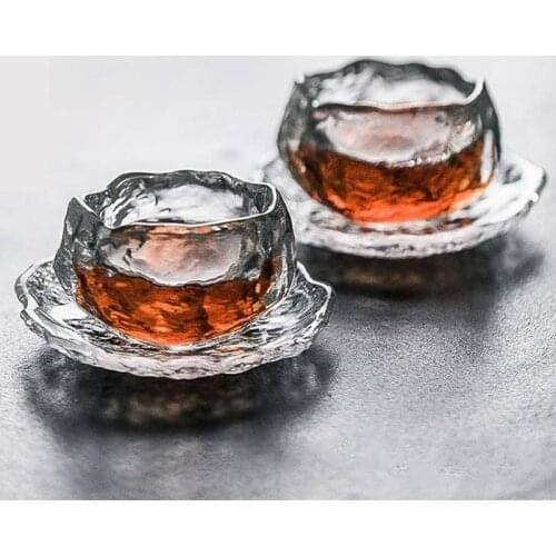 1pc Japanese Style Glass Cup Tasting Transparent/Frozen Tea Cups White Wine Cup Kongfu Master Teacup