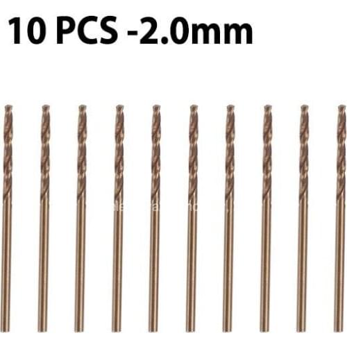 BOSI 10Pcs/lot 2mm Twist Drill Bits Straight Shank 6542 High-Speed Steel HSS Wear-Resistant Heat Treatment