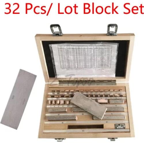 32Pcs/Set 1 grade 0 grade Caliper Block gauge Inspection Block Gauge Measurement Instruments 1.005-30mm Block Gauge
