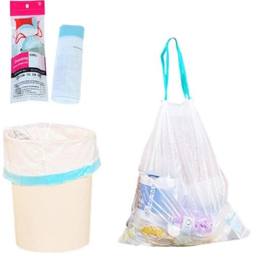8PCS/Set Kitchen Innovative Plastic Bag Thickened Pe Automatic Closing Garbage Bag Drawstring Garbage Bag Bunching Garbage Bag