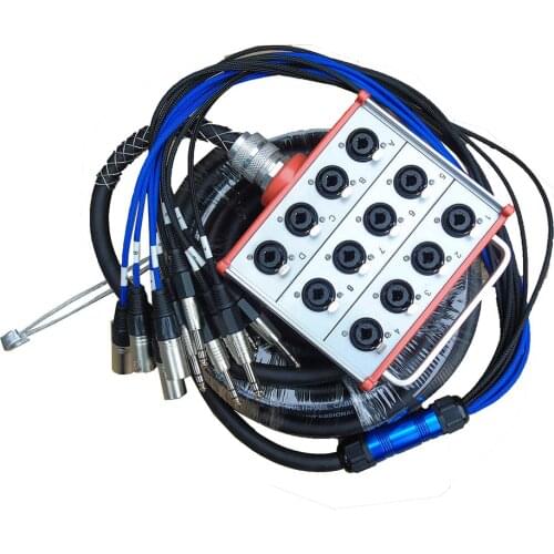 KUILONG Pro Audio 12 channel Stage Snake Cable with XLR COMBO JACK BOX 30Meter