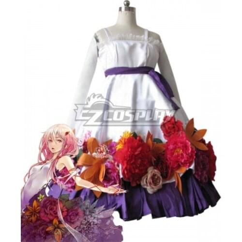 Guilty Crown Inori Yuzuriha White Flower Dress Party Girls Ball Gown Dress Halloween Adult Festival Dress Cosplay Costume E001