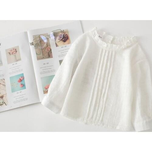 Baby Girls Blouses 1-6Y Autumn Fall Baby Girl Clothes Children Clothing School Girl white Shirt Cotton Child Blusas Kids Clothes