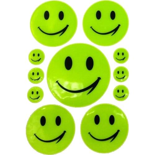 Smiling Face Safety Reflective sticker car scooter bicycle motorcycle sticker for visibility safety use